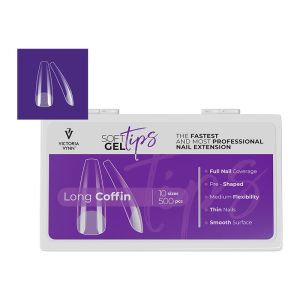 Capsules américaines Long Coffin SOFT GEL TIPS Boîte 500pcs 