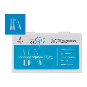 Capsules américaines Medium Square SOFT GEL TIPS Boîte 500pcs 