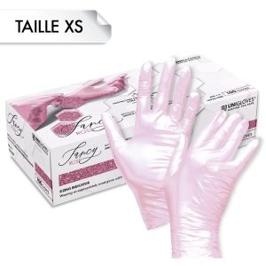 Gants Nitrile FANCY Rose XS