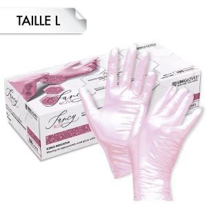 Gants Nitrile FANCY Rose L