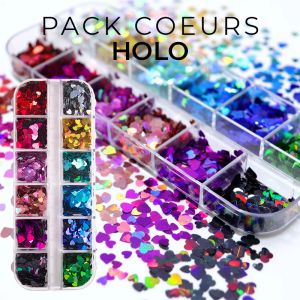 Pack Coeurs Holo 12 Couleurs