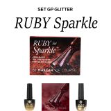 Gel Polish Glitter Set Ruby Sparkle