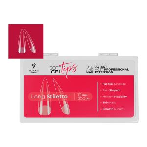 Capsules américaines Long Stiletto SOFT GEL TIPS Boîte 500pcs 